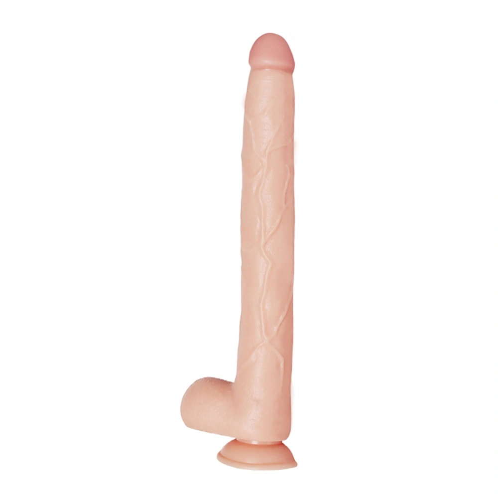 Dildo Realist Master cu Ventuza, PVC, Natural, 42 cm, #2, Erotic24.ro