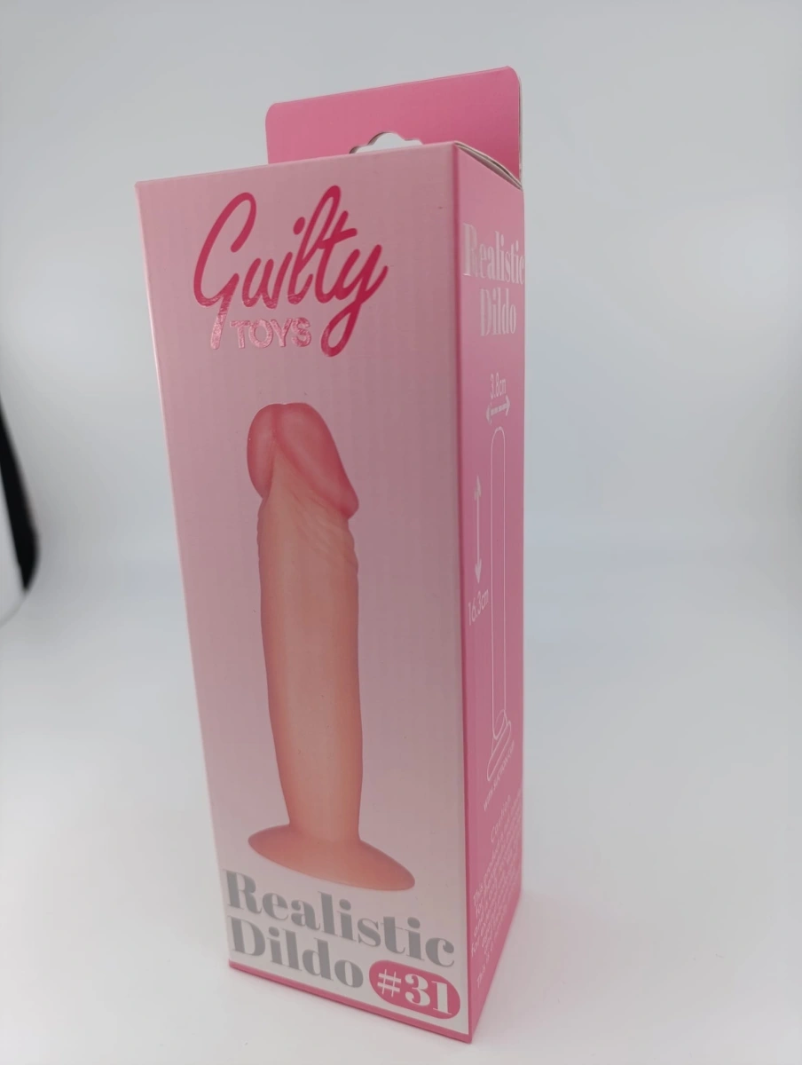 Dildo Realist No. 31, PVC Premium, Natural, 16.3 cm, Guilty Toys, #7, Erotic24.ro