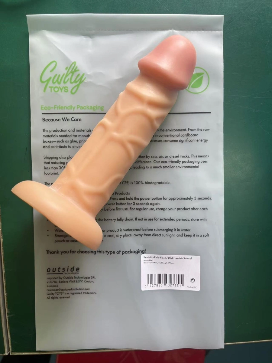 Dildo Realist Steve cu Ventuza, PVC, Natural, 17.1 cm, Guilty Toys, #8, Erotic24.ro