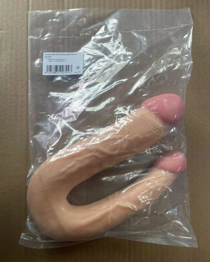 Dildo Dublu Realist Dario, PVC, Natural, 22 cm, #10, Erotic24.ro