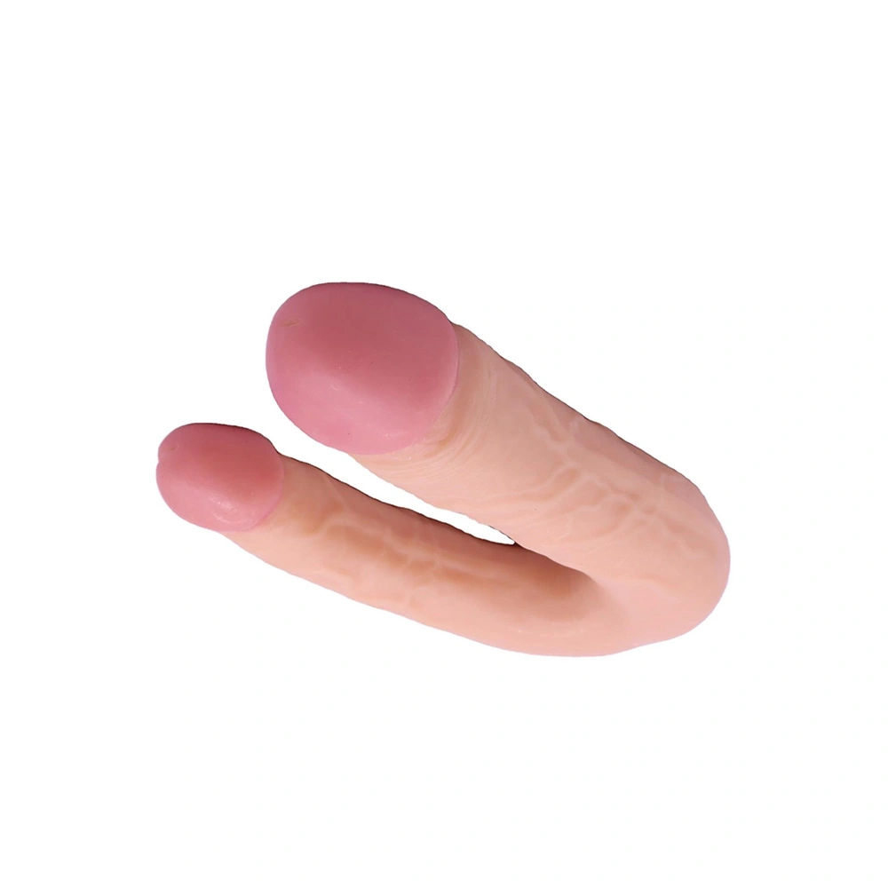 Dildo Dublu Realist Dario, PVC, Natural, 22 cm, #8, Erotic24.ro