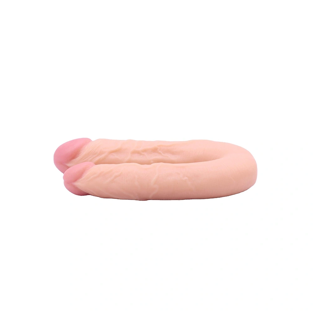Dildo Dublu Realist Dario, PVC, Natural, 22 cm, #9, Erotic24.ro
