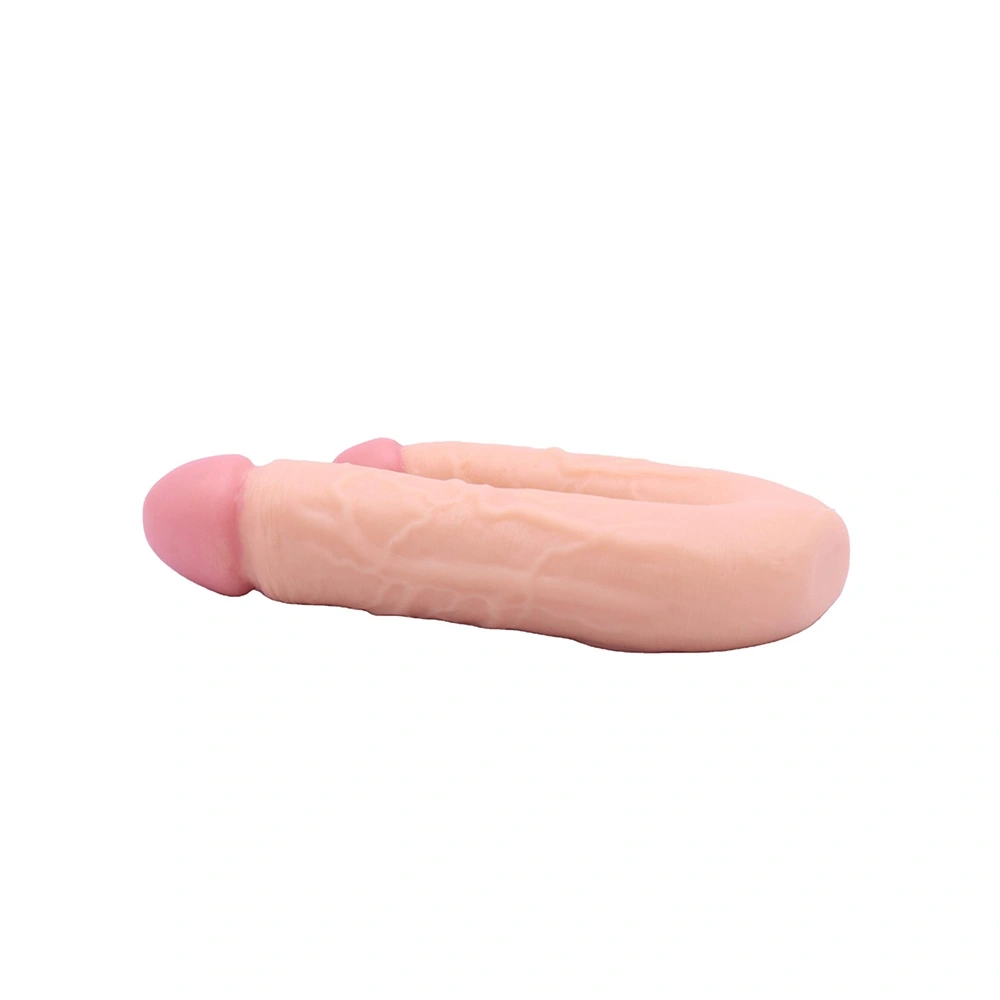 Dildo Dublu Realist Dario, PVC, Natural, 22 cm, #3, Erotic24.ro