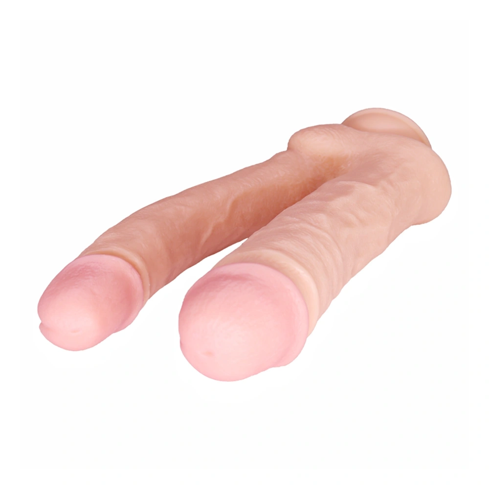 Dildo Dublu Maxi Pleasure, PVC, Natural, 33 cm, #5, Erotic24.ro