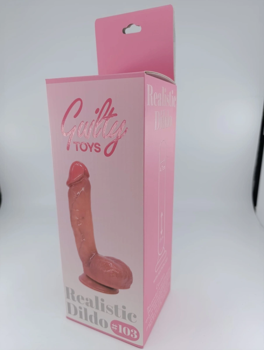 Dildo Realist No.103 cu Ventuza, PVC Premium, Dublu Strat, Natural, 21 cm, Guilty Toys, #12, Erotic24.ro