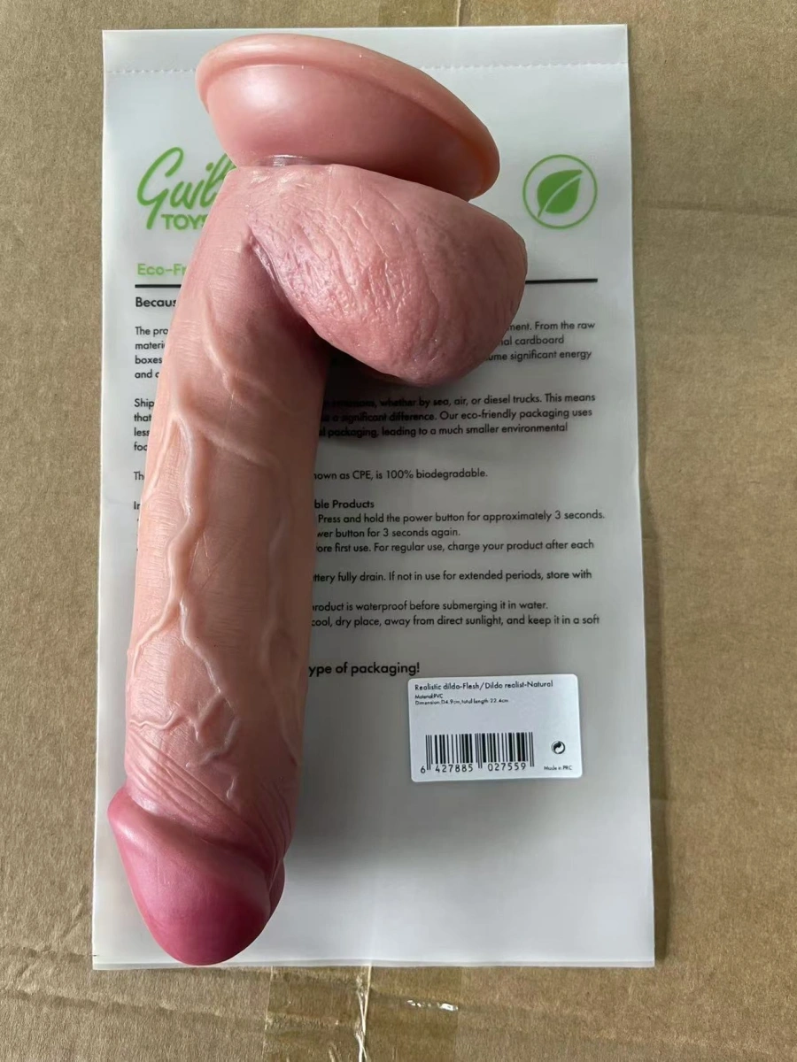 Dildo Realist Oliver cu Ventuza, PVC Premium, Dublu Strat, Natural, 22.4 cm, Guilty Toys, #8, Erotic24.ro