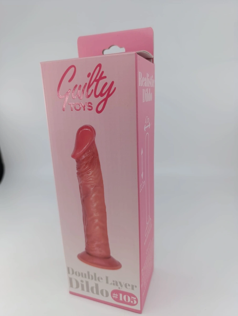 Dildo Realist No.105 cu Ventuza, PVC Premium, Dublu Strat, Natural, 22.2 cm, Guilty Toys, #8, Erotic24.ro