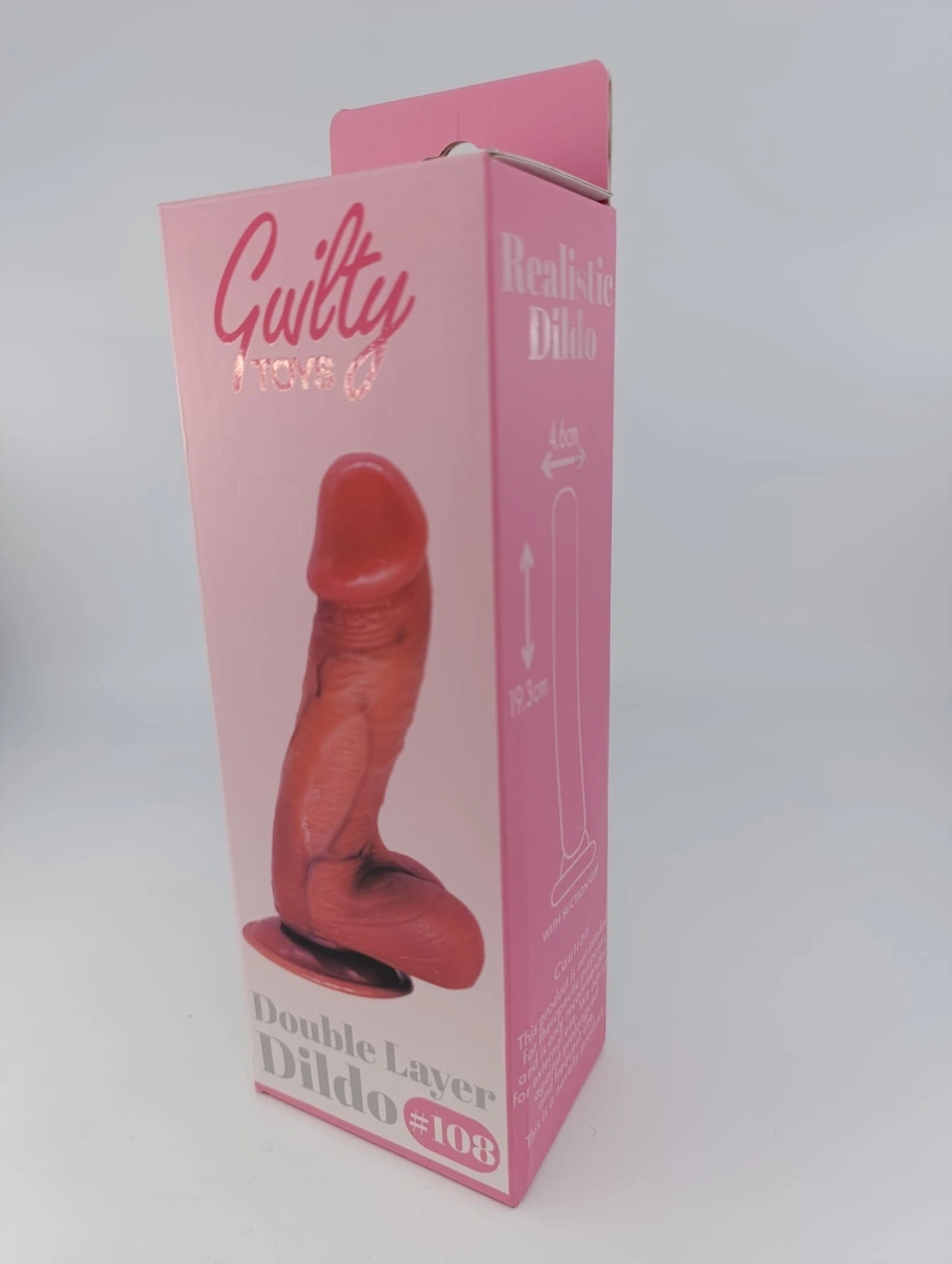 Dildo Realist No.108 cu Ventuza, PVC Premium, Dublu Strat, Natural, 19.3 cm, Guilty Toys, #10, Erotic24.ro