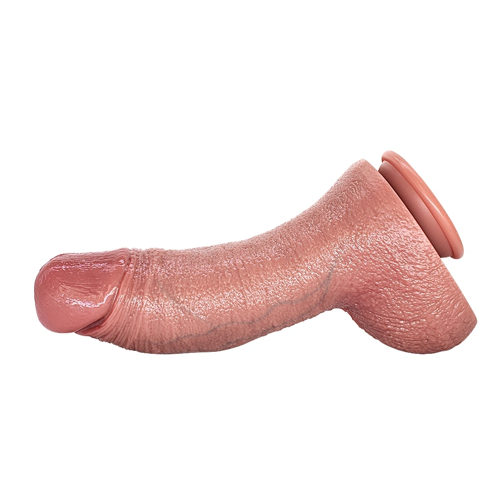 Dildo Realist Big D cu Ventuza, Silicon Lichid, Natural, 29.2 cm, Nr. 6, Erotic24.ro