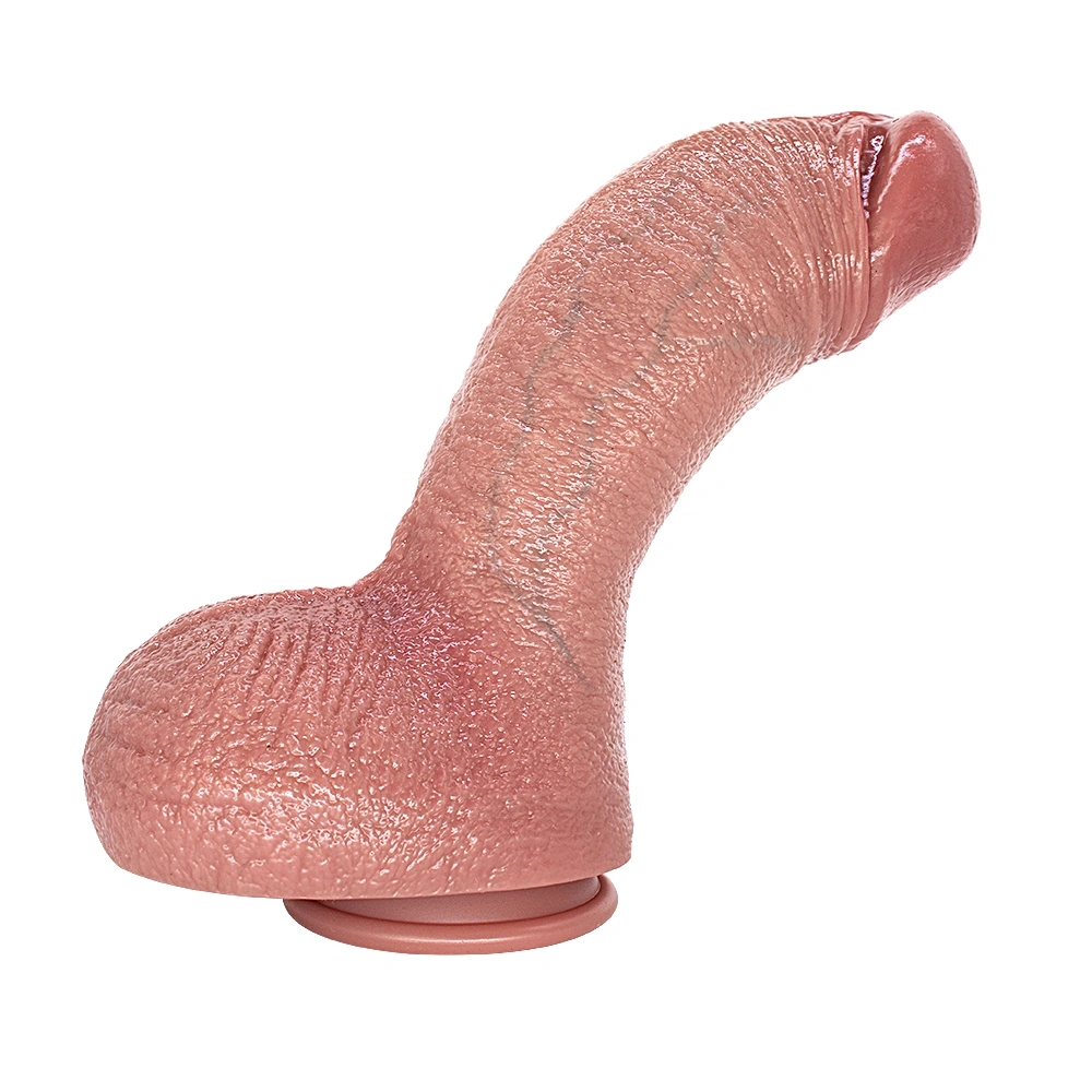 Dildo Realist Big D cu Ventuza, Silicon Lichid, Natural, 29.2 cm, Nr. 3, Erotic24.ro