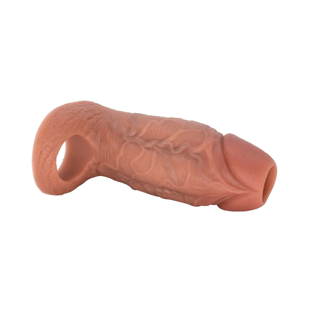 Prelungitor Penis Ultra-Realist, Silicon Lichid, Natural, 11.7 cm, Guilty Toys, Nr. 7, Erotic24.ro