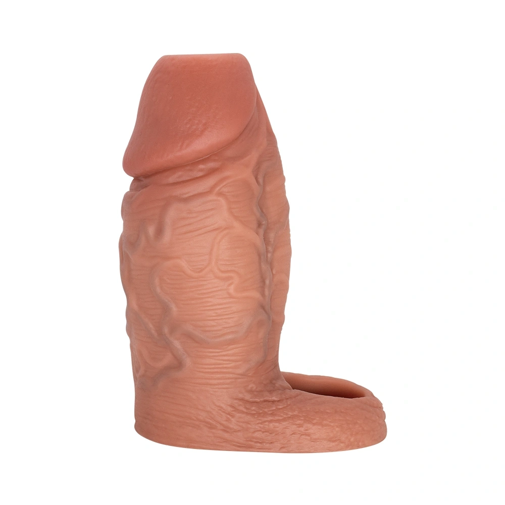 Prelungitor Penis Ultra-Realist, Silicon Lichid, Natural, 11.7 cm, Guilty Toys, Nr. 3, Erotic24.ro