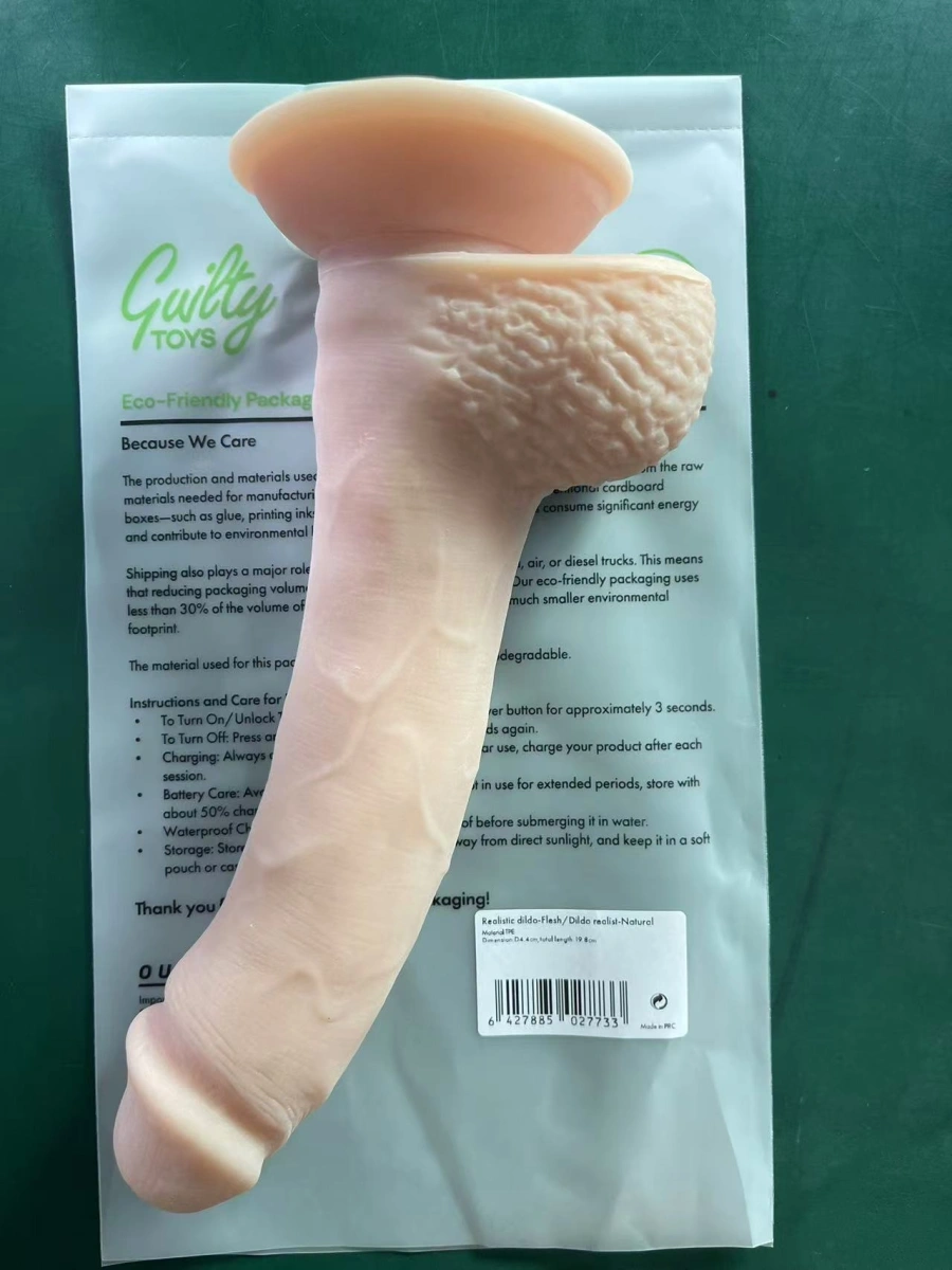 Dildo Realist Javier cu Ventuza la Baza, TPE Premium, Natural, 19.8 cm, Guilty Toys, #8, Erotic24.ro