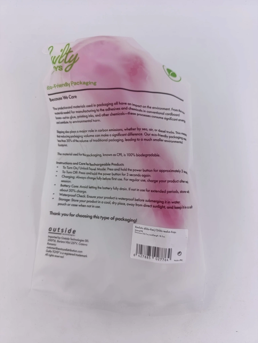 Dildo Realist Rob cu Ventuza la Baza, TPE Premium, Roz, 18.7 cm, Guilty Toys, #7, Erotic24.ro