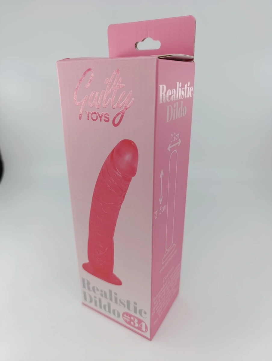 Dildo Realist No. 34, TPE Premium, Roz, 21.5 cm, Guilty Toys, #7, Erotic24.ro