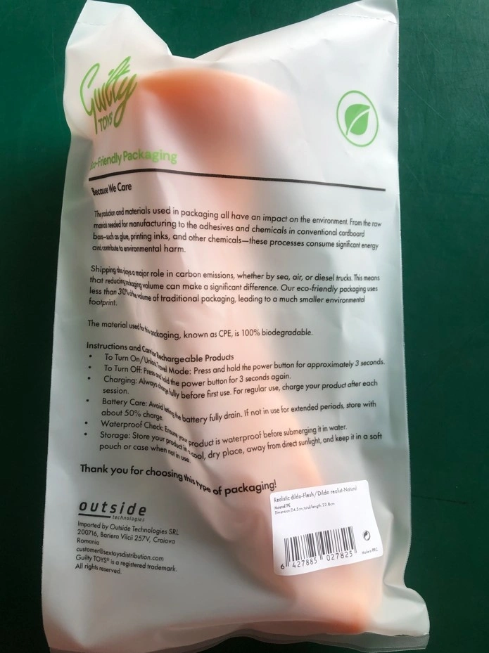 Dildo Realist Bendable cu Ventuza, TPE Premium, Natural, 22.8 cm, Guilty Toys, #10, Erotic24.ro