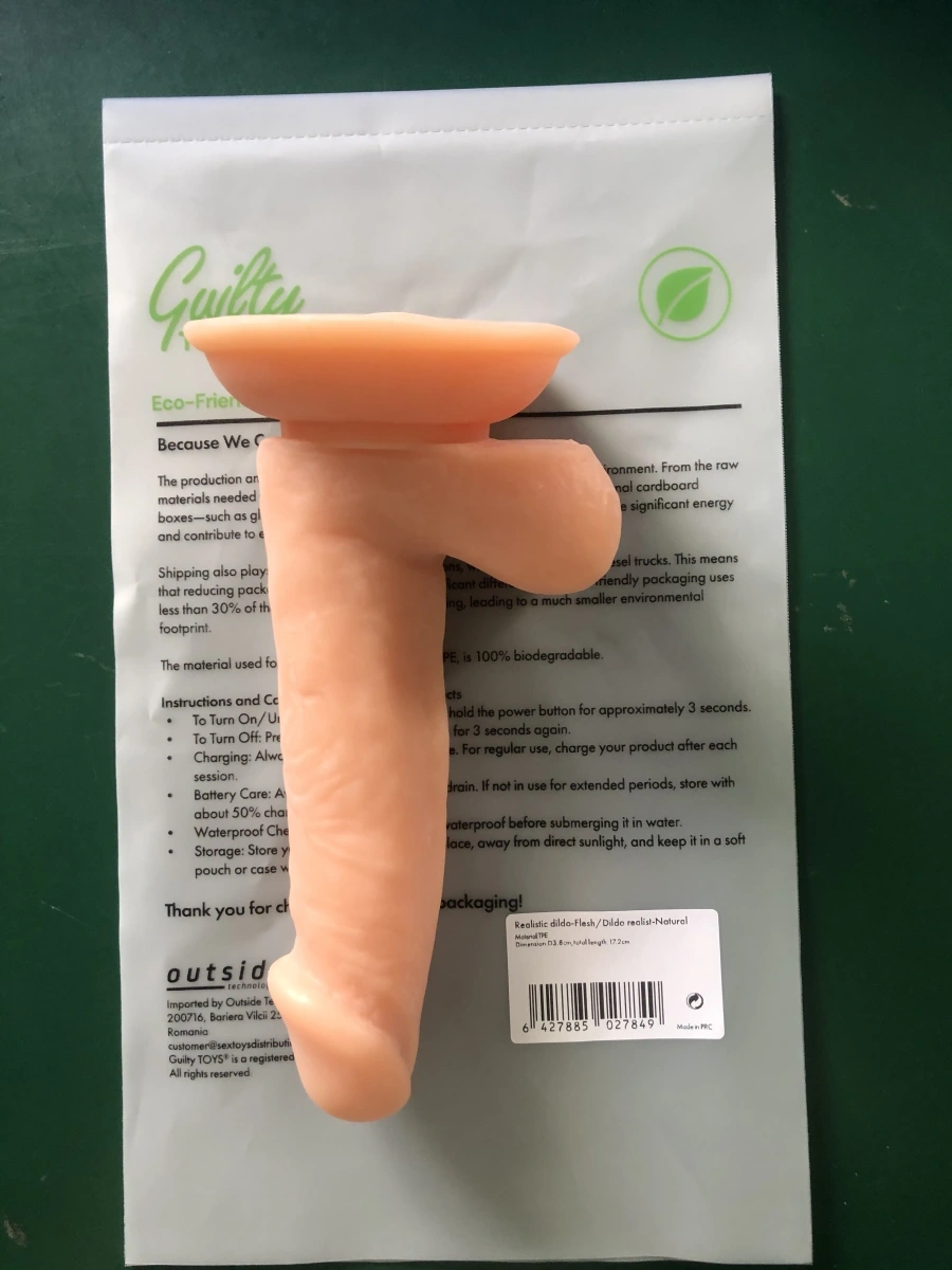 Dildo Realist Clark cu Ventuza la Baza, TPE Premium, Natural, 17.2 cm, Guilty Toys, #7, Erotic24.ro