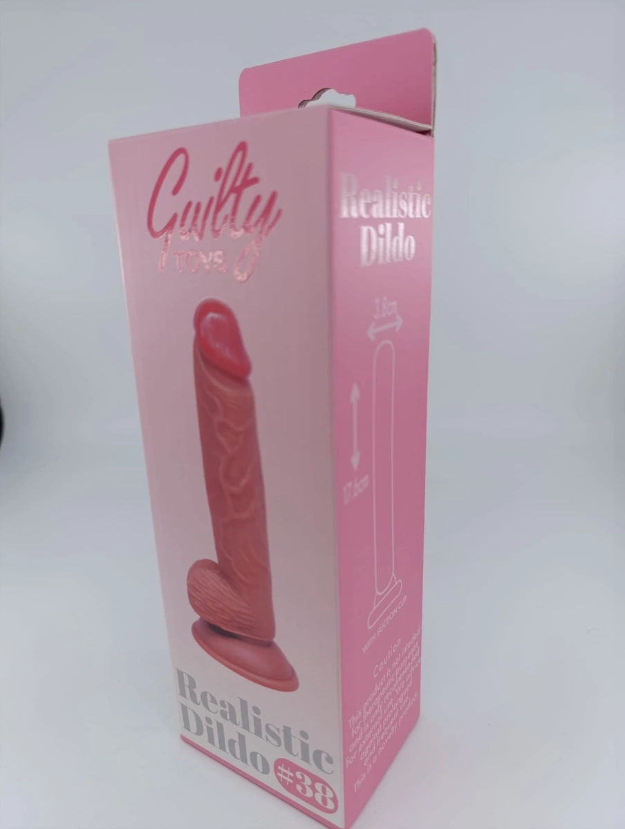 Dildo Realist No. 38, TPE Premium, Natural, 17.6 cm, Guilty Toys, #9, Erotic24.ro