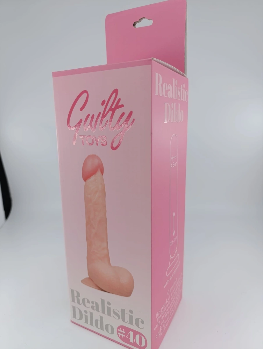 Dildo Realist No. 40, TPE Premium, Natural, 26.3 cm, Guilty Toys, Nr. 8, Erotic24.ro