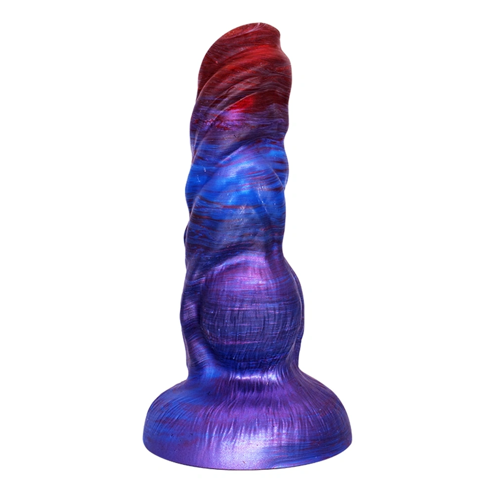 Dildo Fantasy No. 50 cu Ventuza, Silicon Lichid, Albastru, 19.4 cm, Passion Labs, #6, Erotic24.ro
