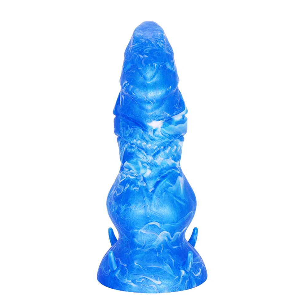 Dildo Fantasy No. 53 cu Ventuza, Silicon Lichid, Albastru, 19.5 cm, Passion Labs