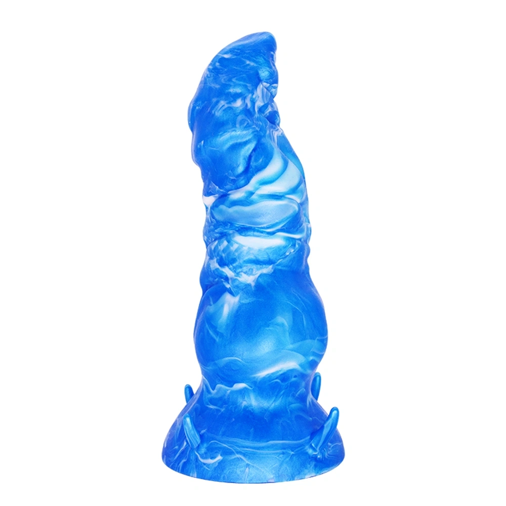 Dildo Fantasy No. 53 cu Ventuza, Silicon Lichid, Albastru, 19.5 cm, Passion Labs, Nr. 5, Erotic24.ro