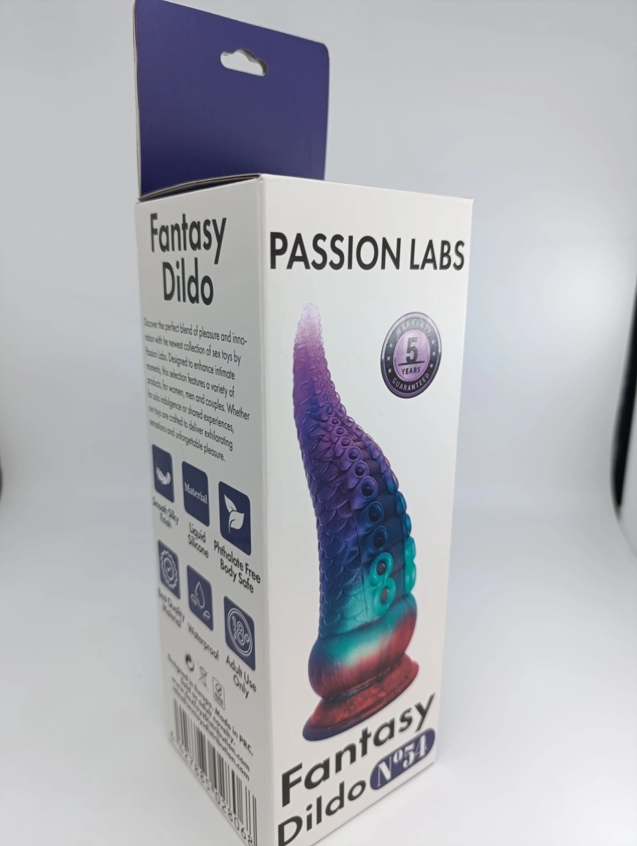 Dildo Fantasy No. 54 cu Ventuza, Silicon Lichid, Mov, 21.5 cm, Passion Labs, #8, Erotic24.ro