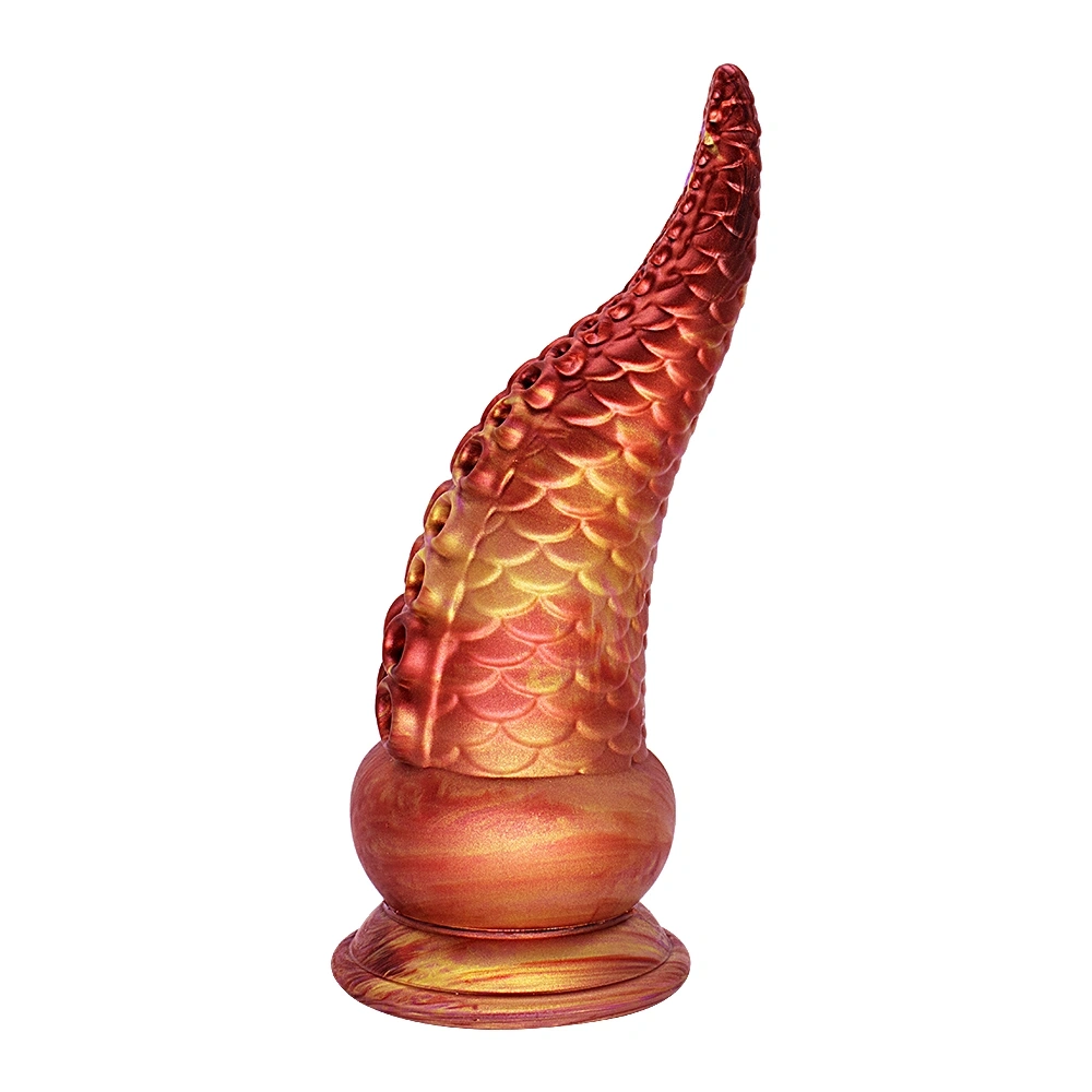Dildo Fantasy No. 55 cu Ventuza, Silicon Lichid, Portocaliu, 21.5 cm, Passion Labs, #5, Erotic24.ro