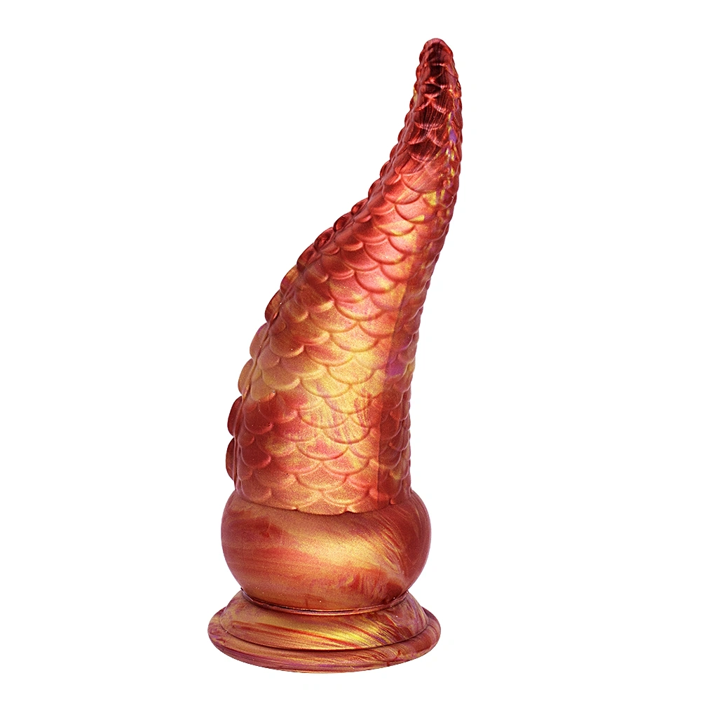 Dildo Fantasy No. 55 cu Ventuza, Silicon Lichid, Portocaliu, 21.5 cm, Passion Labs, #2, Erotic24.ro