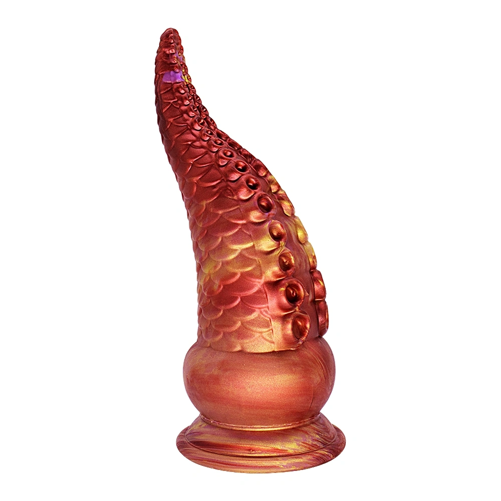 Dildo Fantasy No. 55 cu Ventuza, Silicon Lichid, Portocaliu, 21.5 cm, Passion Labs, #4, Erotic24.ro