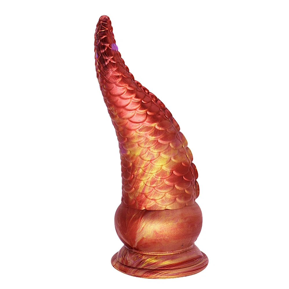 Dildo Fantasy No. 55 cu Ventuza, Silicon Lichid, Portocaliu, 21.5 cm, Passion Labs, #6, Erotic24.ro