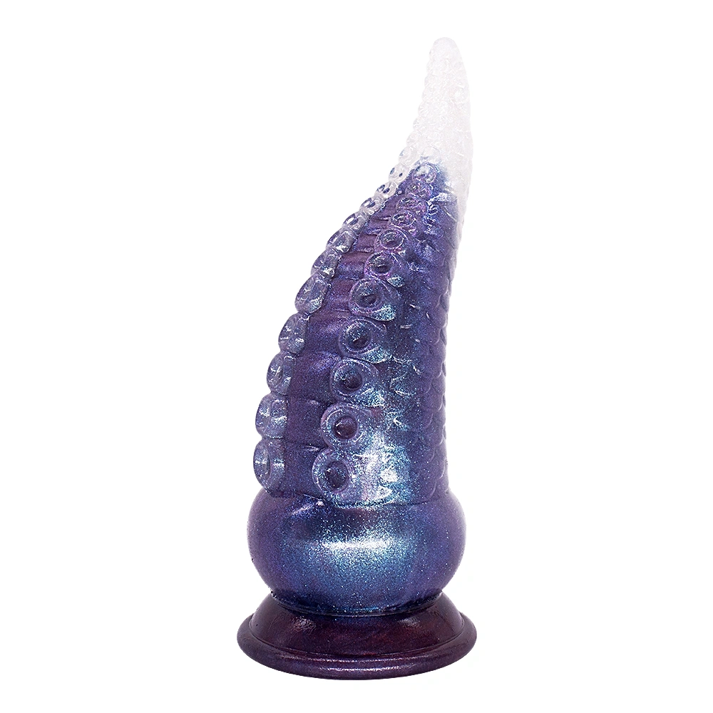 Dildo Fantasy No. 56 cu Ventuza, Silicon Lichid, Albastru, 21.5 cm, Passion Labs
