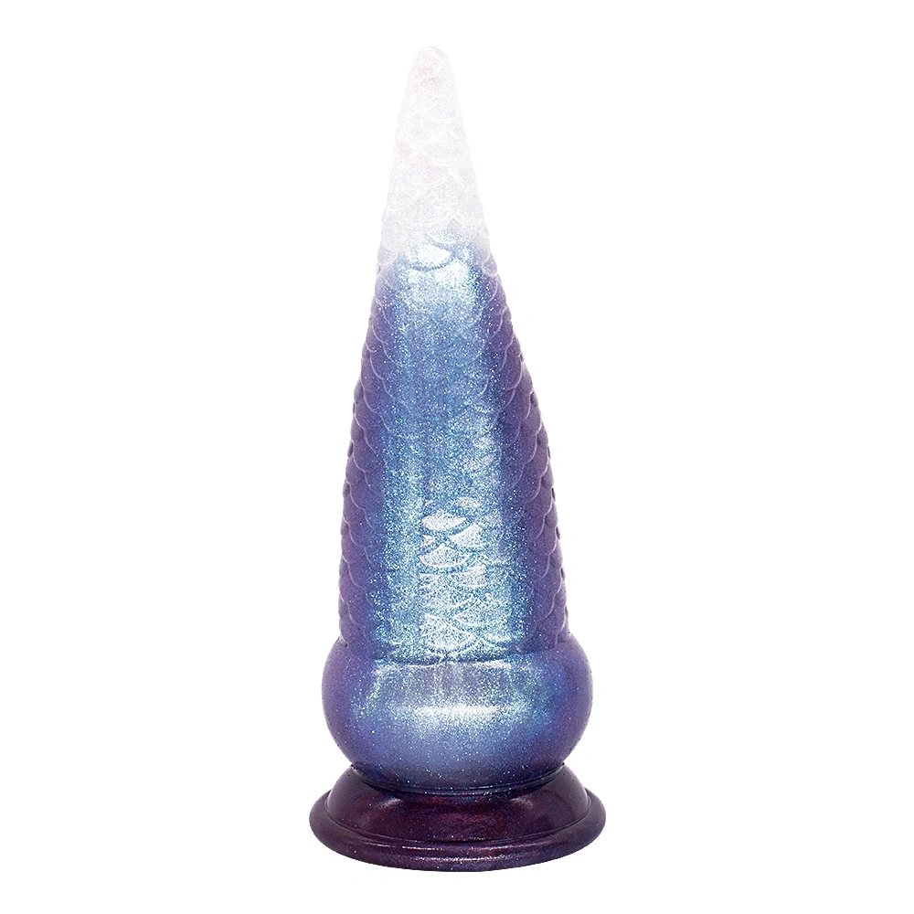Dildo Fantasy No. 56 cu Ventuza, Silicon Lichid, Albastru, 21.5 cm, Passion Labs, #4, Erotic24.ro