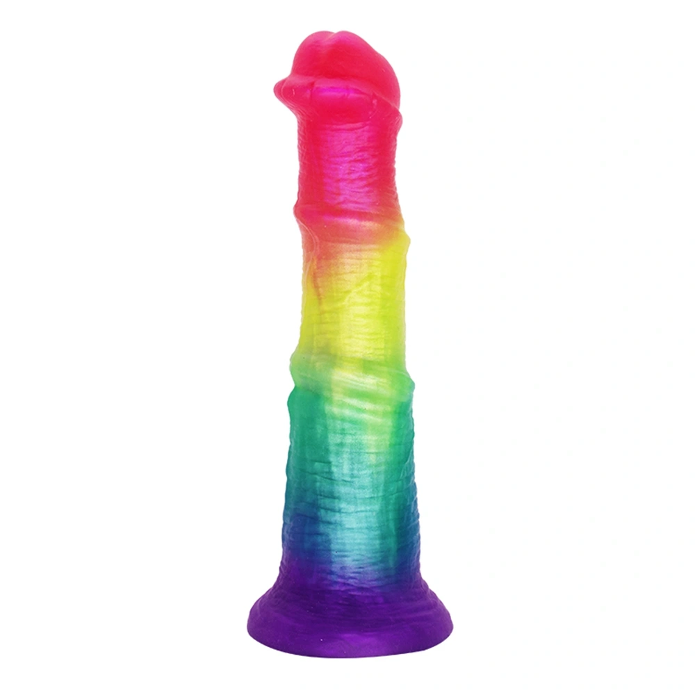 Dildo Premium Horse cu Ventuza, Silicon Lichid, Multicolor, 19.5 cm, Guilty Toys