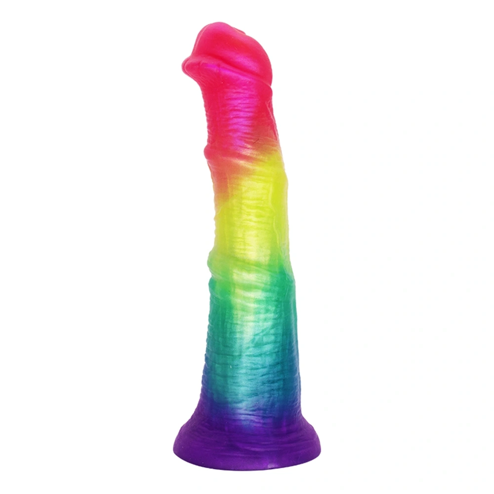 Dildo Premium Horse cu Ventuza, Silicon Lichid, Multicolor, 19.5 cm, Guilty Toys, Nr. 4, Erotic24.ro