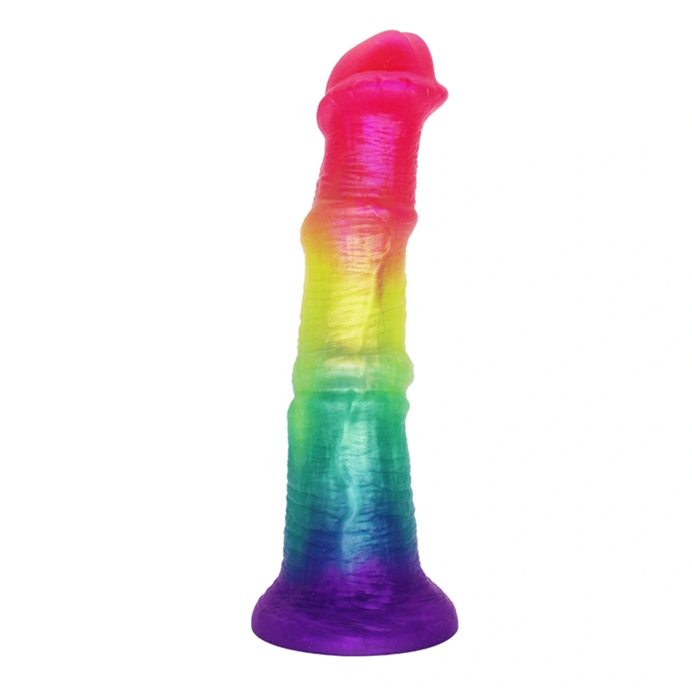 Dildo Premium Horse cu Ventuza, Silicon Lichid, Multicolor, 19.5 cm, Guilty Toys, Nr. 3, Erotic24.ro
