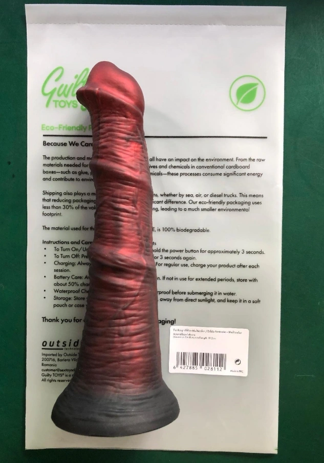 Dildo Premium Horse cu Ventuza, Silicon Lichid, Burgundy, 19.5 cm, Guilty Toys, Nr. 8, Erotic24.ro