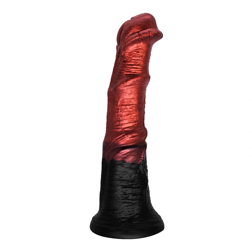 Dildo Premium Horse cu Ventuza, Silicon Lichid, Burgundy, 19.5 cm, Guilty Toys, Nr. 6, Erotic24.ro