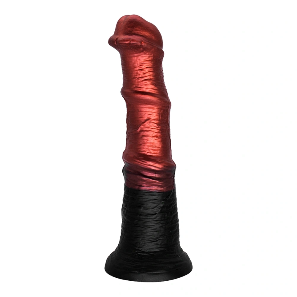 Dildo Premium Horse cu Ventuza, Silicon Lichid, Burgundy, 19.5 cm, Guilty Toys, Nr. 4, Erotic24.ro