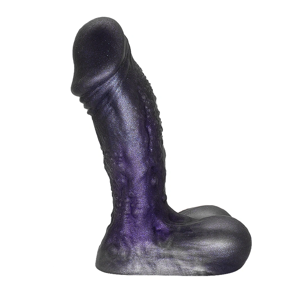 Dildo Realist Ocean Wave, Silicon Lichid, Mov Inchis, 16.5 cm, Guilty Toys