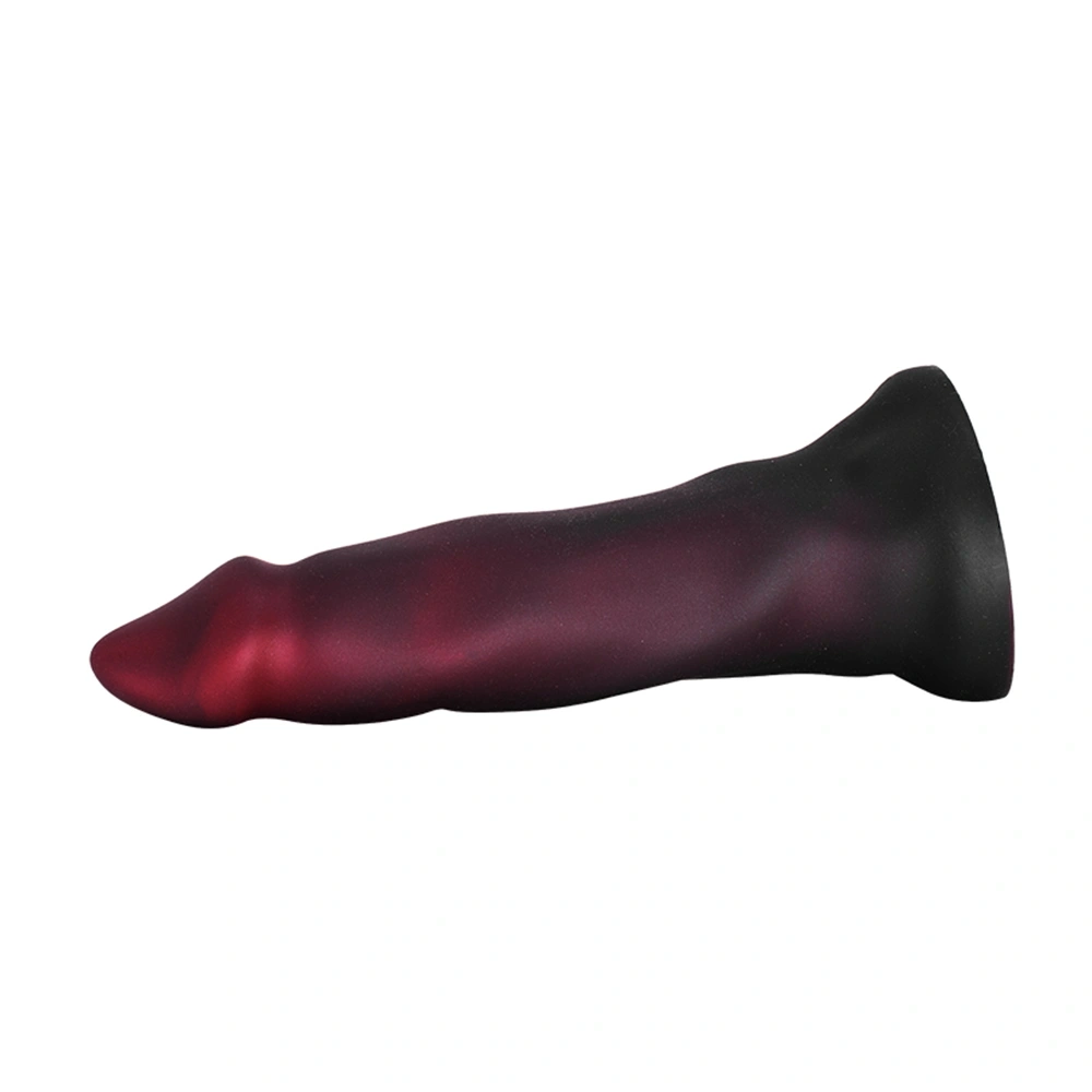 Dildo Fantasy No. 59 cu Ventuza, Silicon Lichid, Rosu Bordeaux, 22 cm, Passion Labs, #7, Erotic24.ro