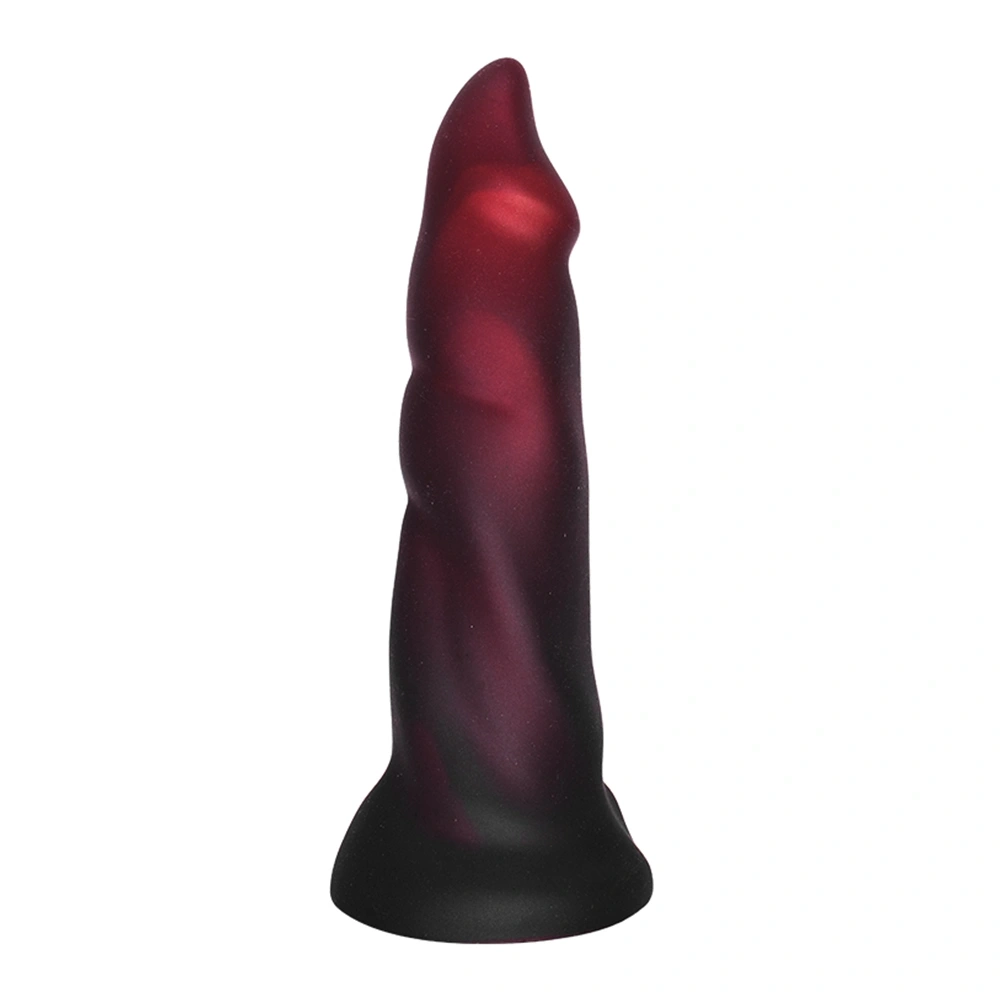 Dildo Fantasy No. 59 cu Ventuza, Silicon Lichid, Rosu Bordeaux, 22 cm, Passion Labs, #5, Erotic24.ro