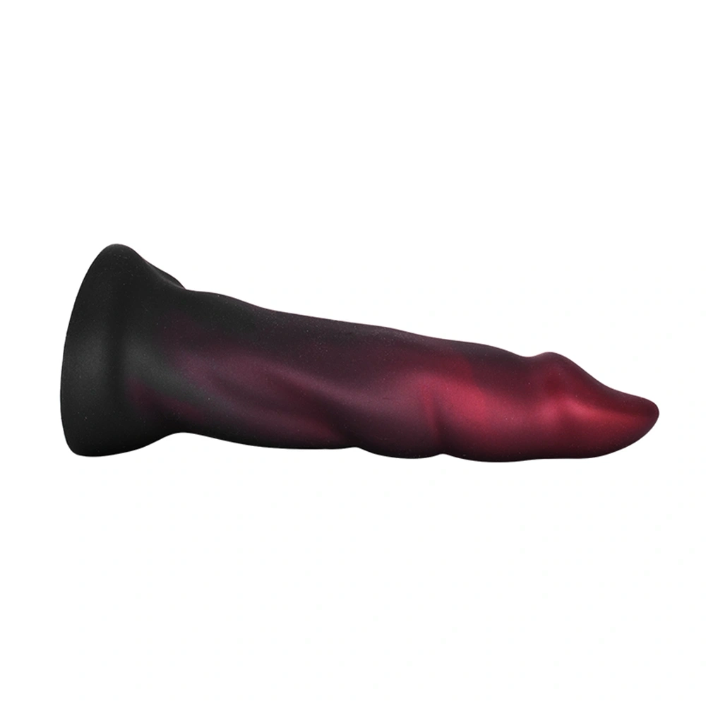 Dildo Fantasy No. 59 cu Ventuza, Silicon Lichid, Rosu Bordeaux, 22 cm, Passion Labs, #8, Erotic24.ro