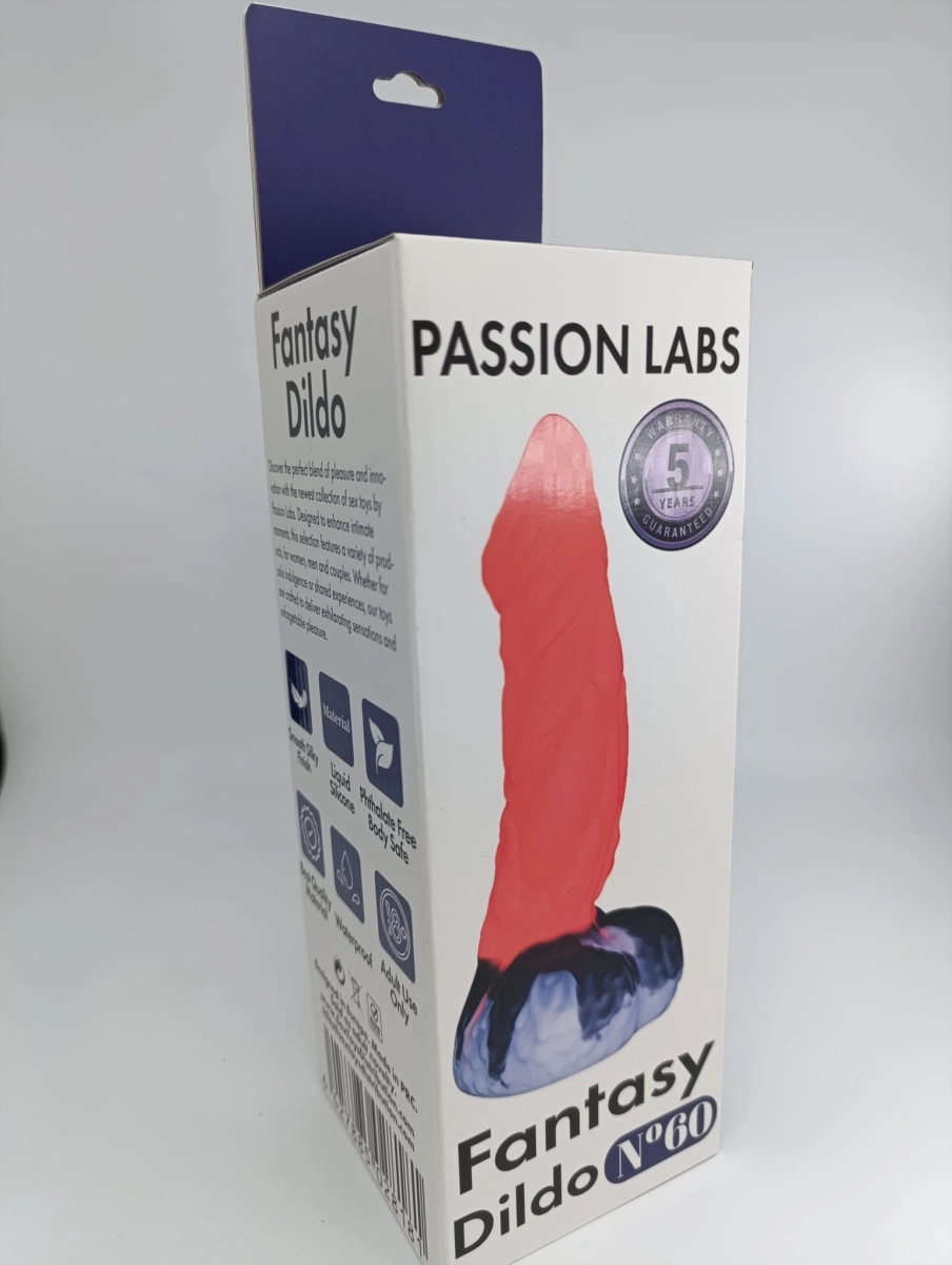 Dildo Fantasy No. 60, Silicon Lichid, Rosu, 20.6 cm, Passion Labs, #8, Erotic24.ro