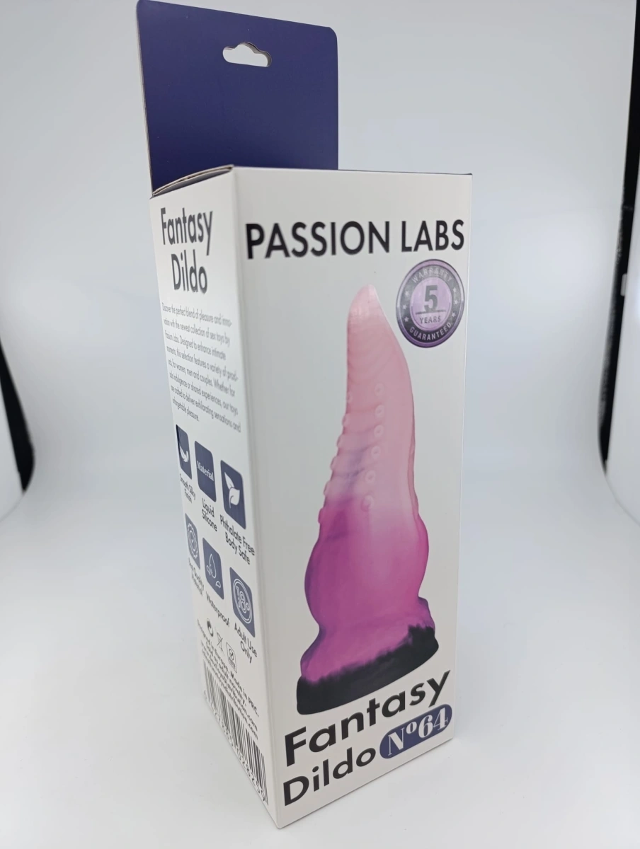 Dildo Fantasy No. 64 cu Ventuza, Silicon Lichid, Roz, 20.5 cm, Passion Labs, Nr. 9, Erotic24.ro