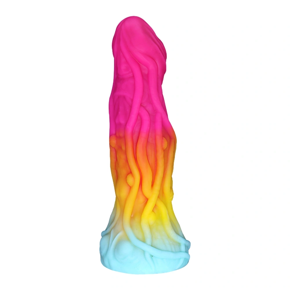 Dildo Fantasy Alien cu Ventuza, Silicon Lichid, Multicolor, 20.3 cm, Guilty Toys, Nr. 3, Erotic24.ro