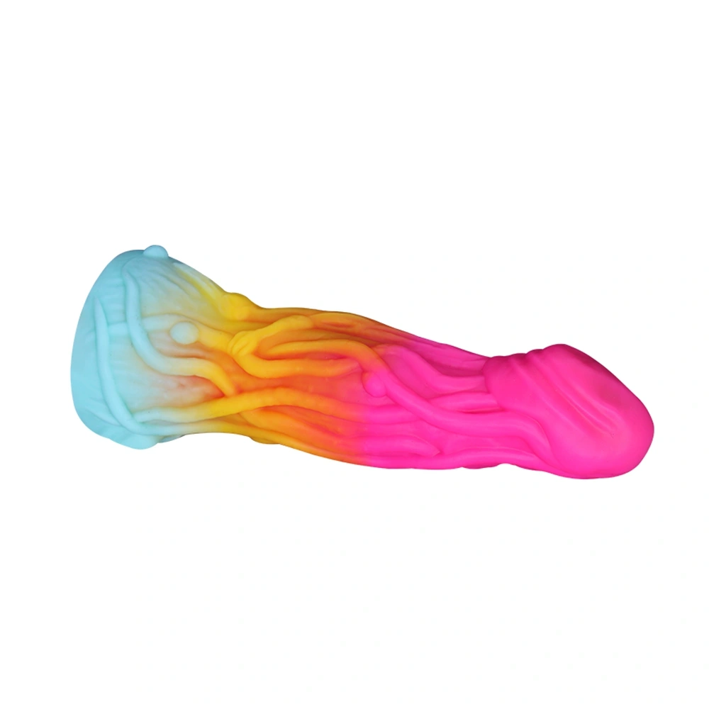 Dildo Fantasy Alien cu Ventuza, Silicon Lichid, Multicolor, 20.3 cm, Guilty Toys, Nr. 5, Erotic24.ro