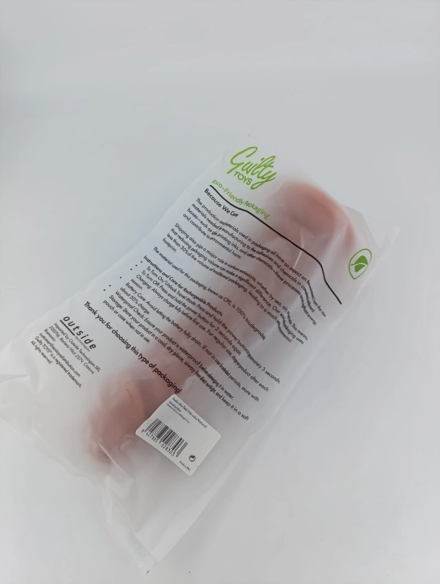 Dildo Realist Jasper cu Ventuza la Baza, Silicon Lichid, Natural, 21 cm, Guilty Toys, #7, Erotic24.ro