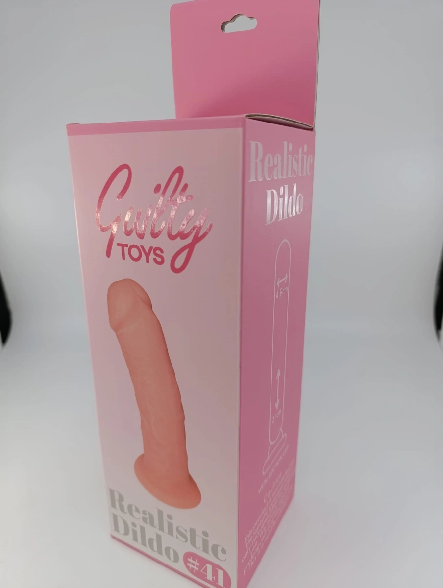 Dildo Realist No.41, Silicon Lichid, Natural, 21 cm, Guilty Toys, #8, Erotic24.ro