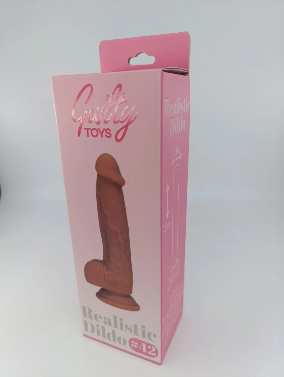 Dildo Realist No.42, Silicon Lichid, Natural, 20 cm, Guilty Toys, #7, Erotic24.ro